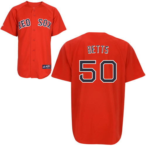 Mookie Betts #50 MLB Jersey-Boston Red Sox Men's Authentic Red Home Baseball Jersey
